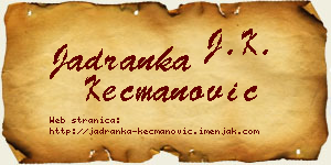 Jadranka Kecmanović vizit kartica